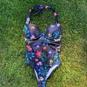 Floral & Tropical Push Up One Piece Swimsuit